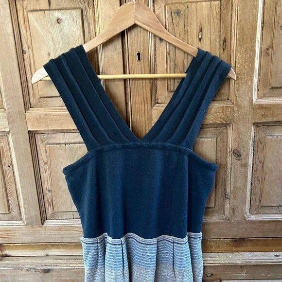 NWT Knitted & Knotted Medium Dress V-Neck V- Back Glitter Striped - Picture 2 of 11